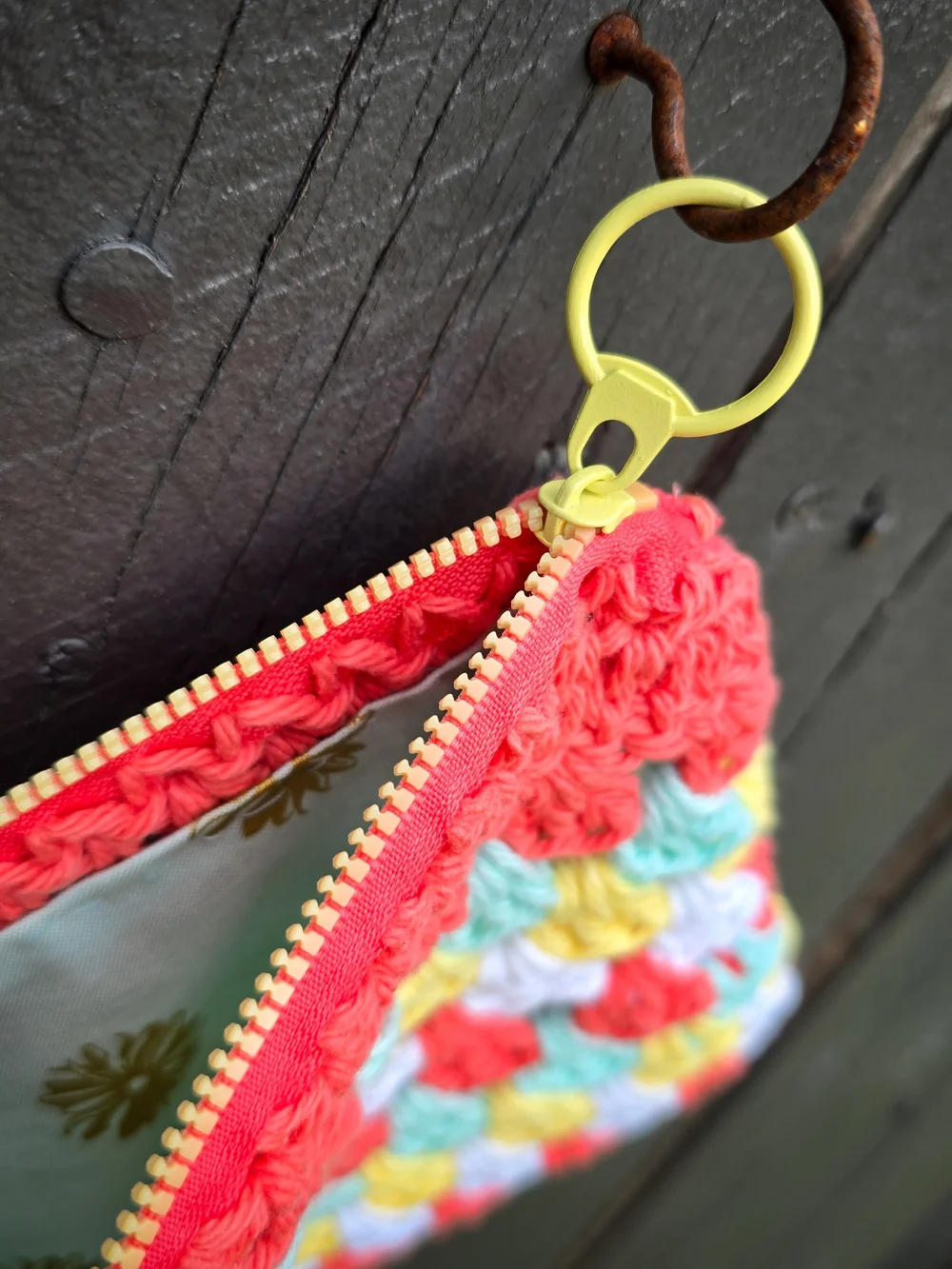 Handmade Crocheted Cotton Zipper Pouch